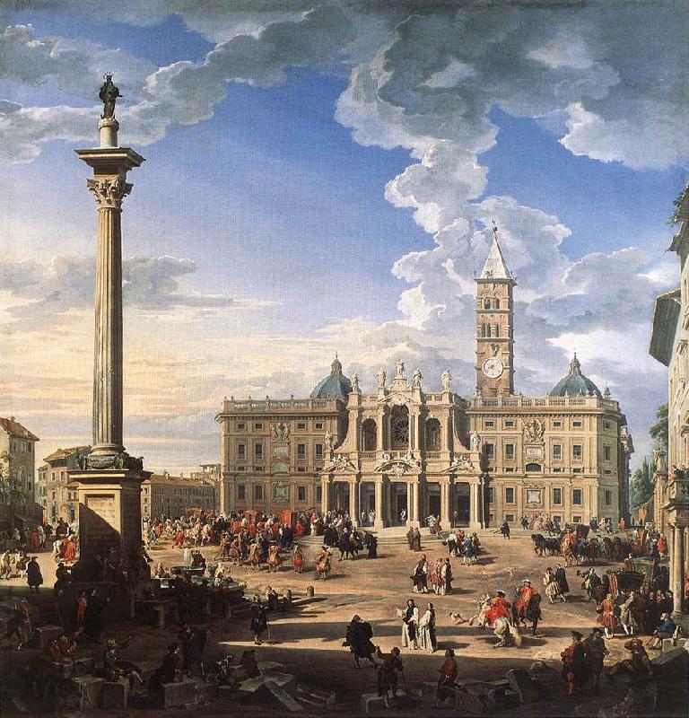 PANNINI, Giovanni Paolo The Piazza and Church of Santa Maria Maggiore ch China oil painting art